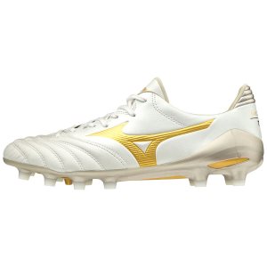 Mizuno Morelia Neo II Md Ποδοσφαιρικα Παπουτσια Γυναικεια - Ασπρα/Χρυσο Χρωμα